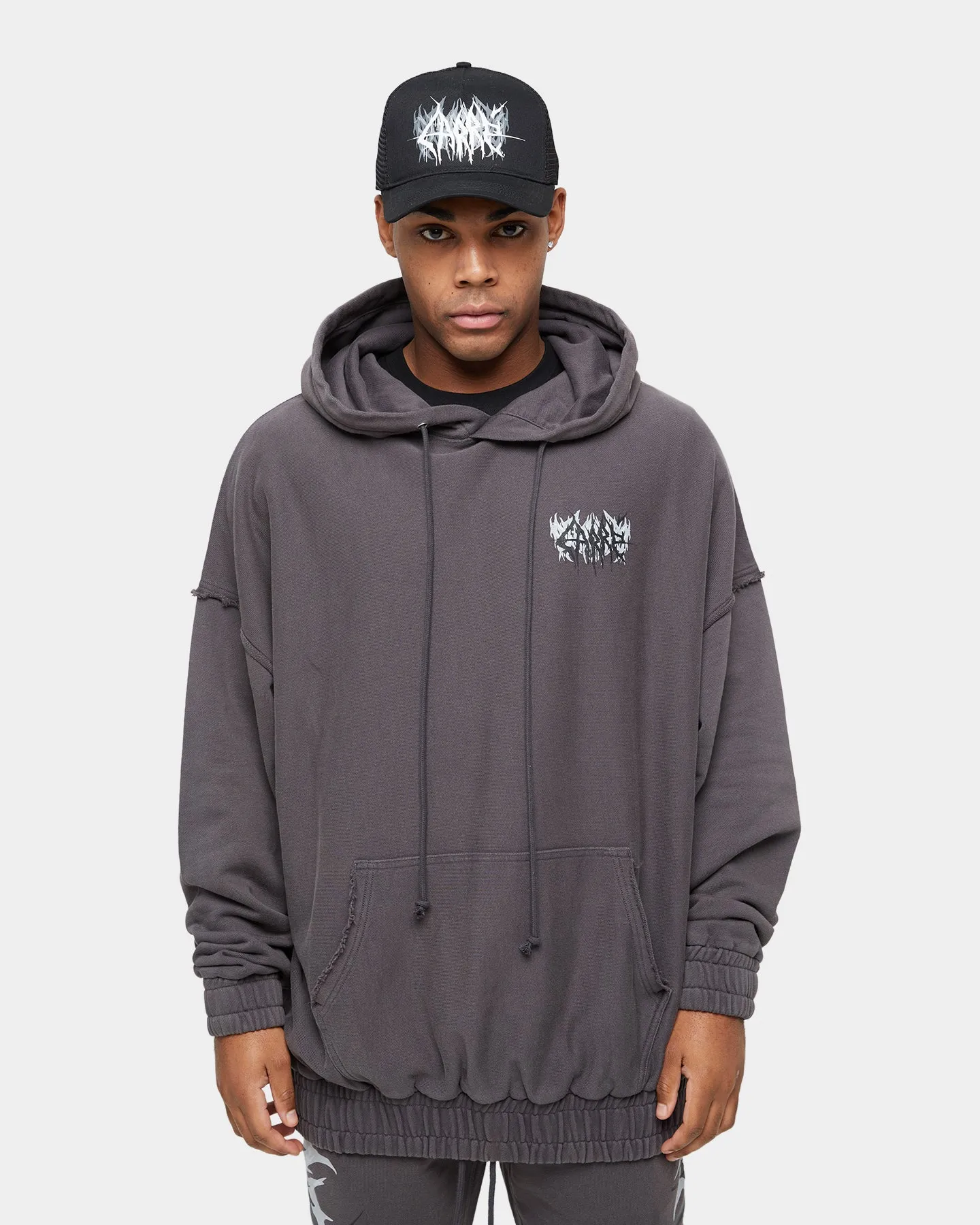 Carre Metalle Distressed Hoodie Washed Grey