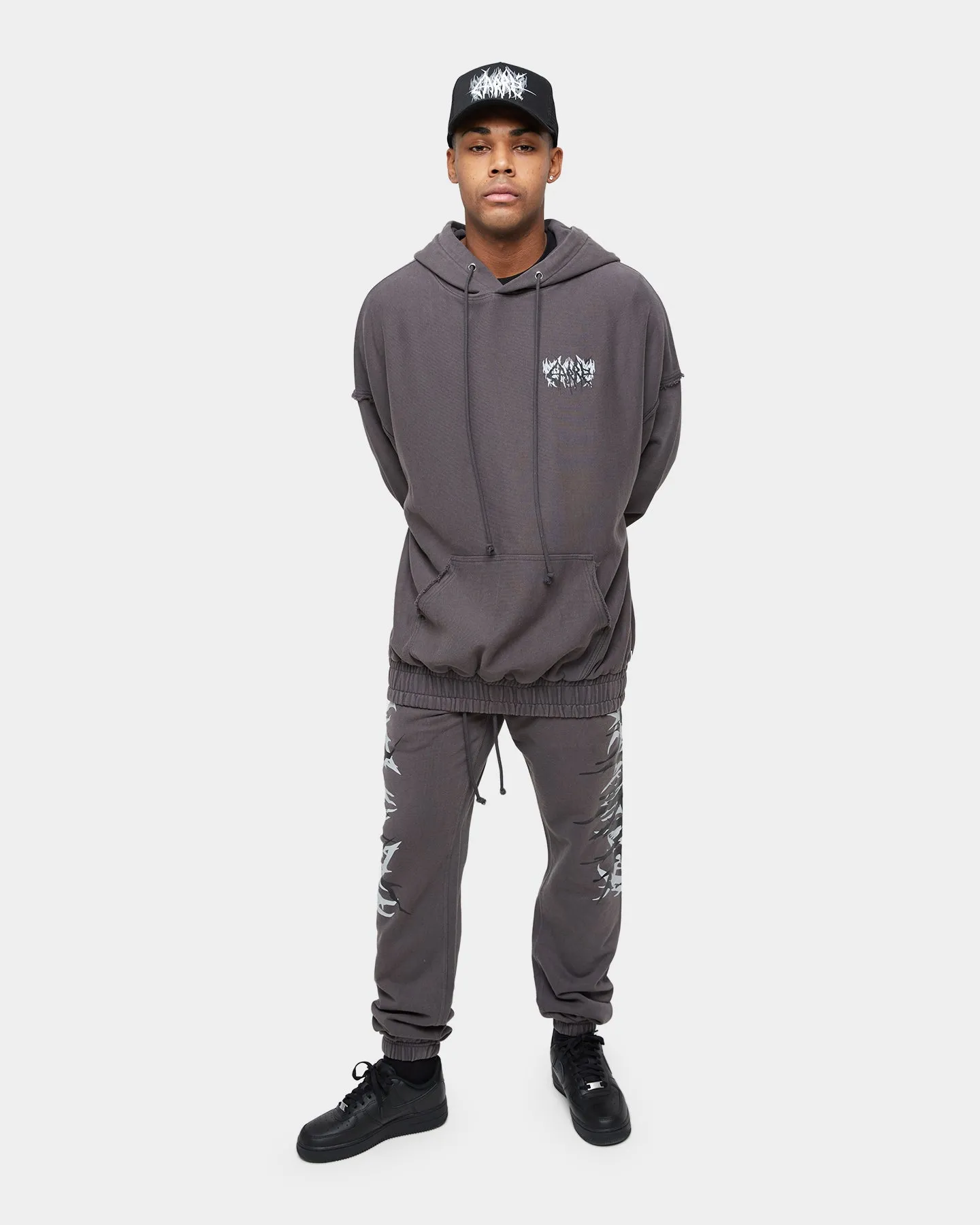 Carre Metalle Distressed Hoodie Washed Grey