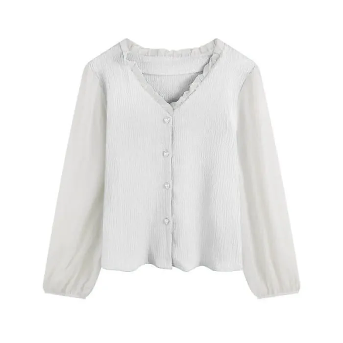 Chic Chiffon Sleeve Shirt High Waist Belted Pleated Skirt