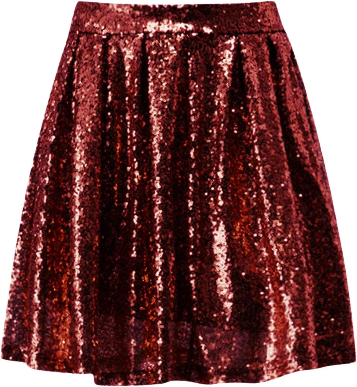 Christmas Skirt Women's Fashion High Waist Pleated Solid Color Short Skirt Loose Sequin Skirt Womens Midi Skirts