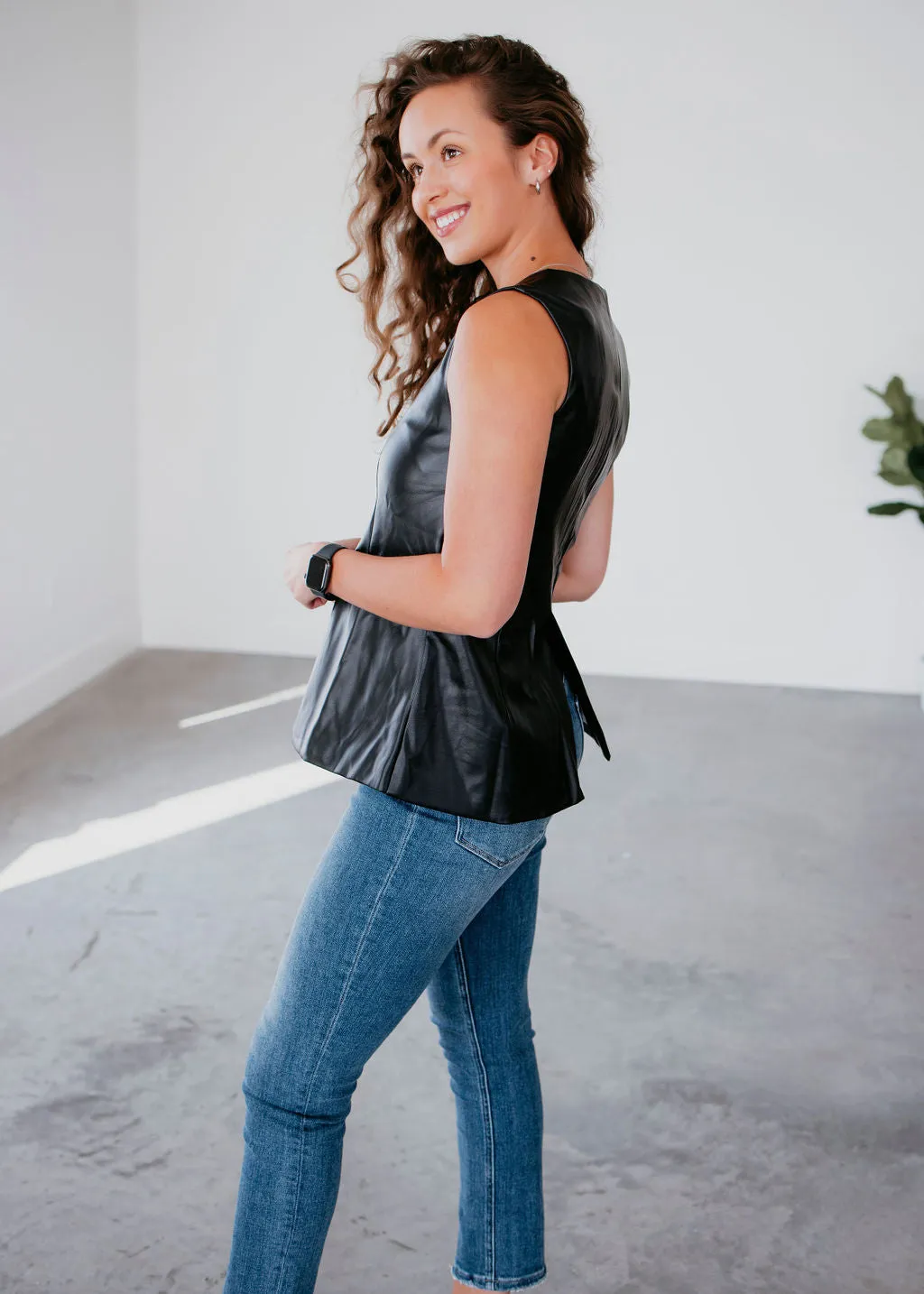 Cindy Faux Leather Vest