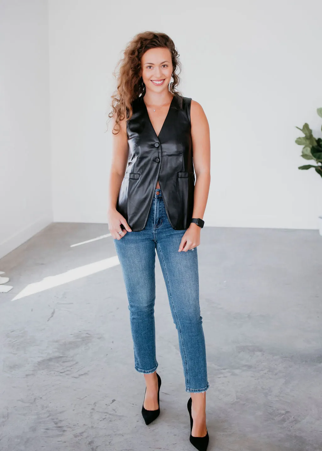 Cindy Faux Leather Vest