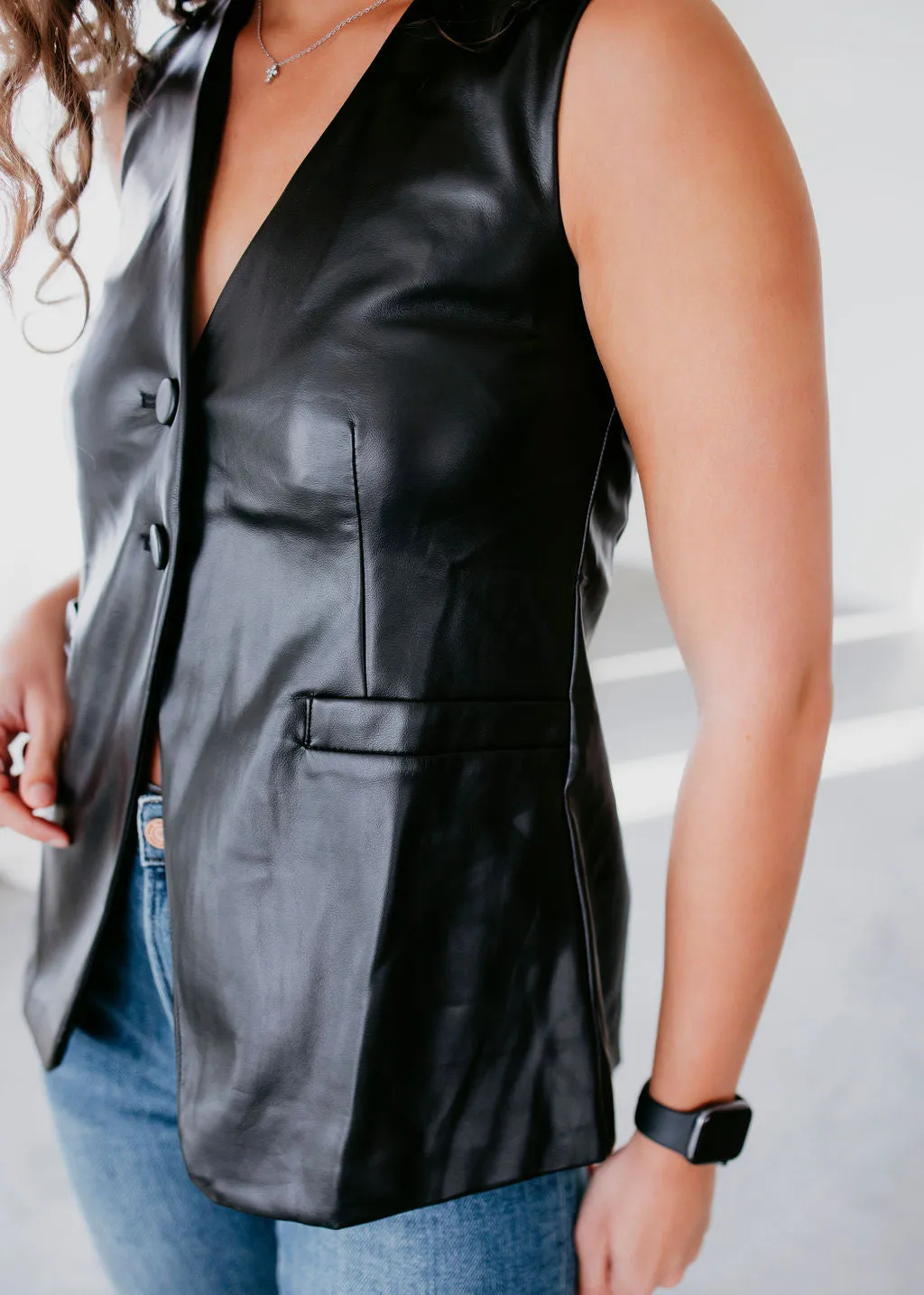 Cindy Faux Leather Vest
