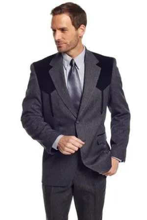 Circle S Mens Charcoal Polyester Boise Sportcoat Western 50 RX