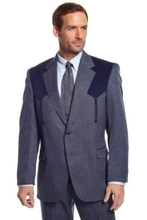 Circle S Mens Heather Navy Polyester Boise Sportcoat Jacket Blazer 46 S