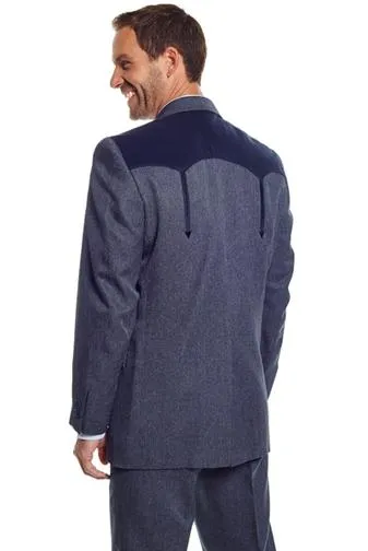 Circle S Mens Heather Navy Polyester Boise Sportcoat Jacket Blazer 46 S