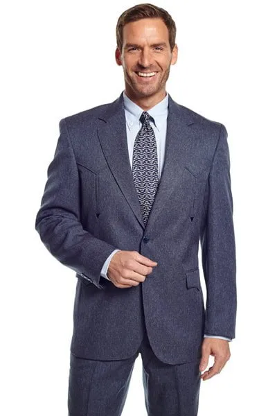 Circle S Mens Heather Navy Polyester Vegas Sportcoat Jacket Blazer 42 R