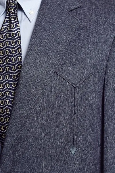 Circle S Mens Heather Navy Polyester Vegas Sportcoat Jacket Blazer 42 R