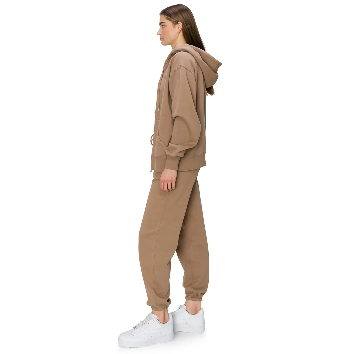 Cloud Fleece Zip Up Hoodie - Light Brown