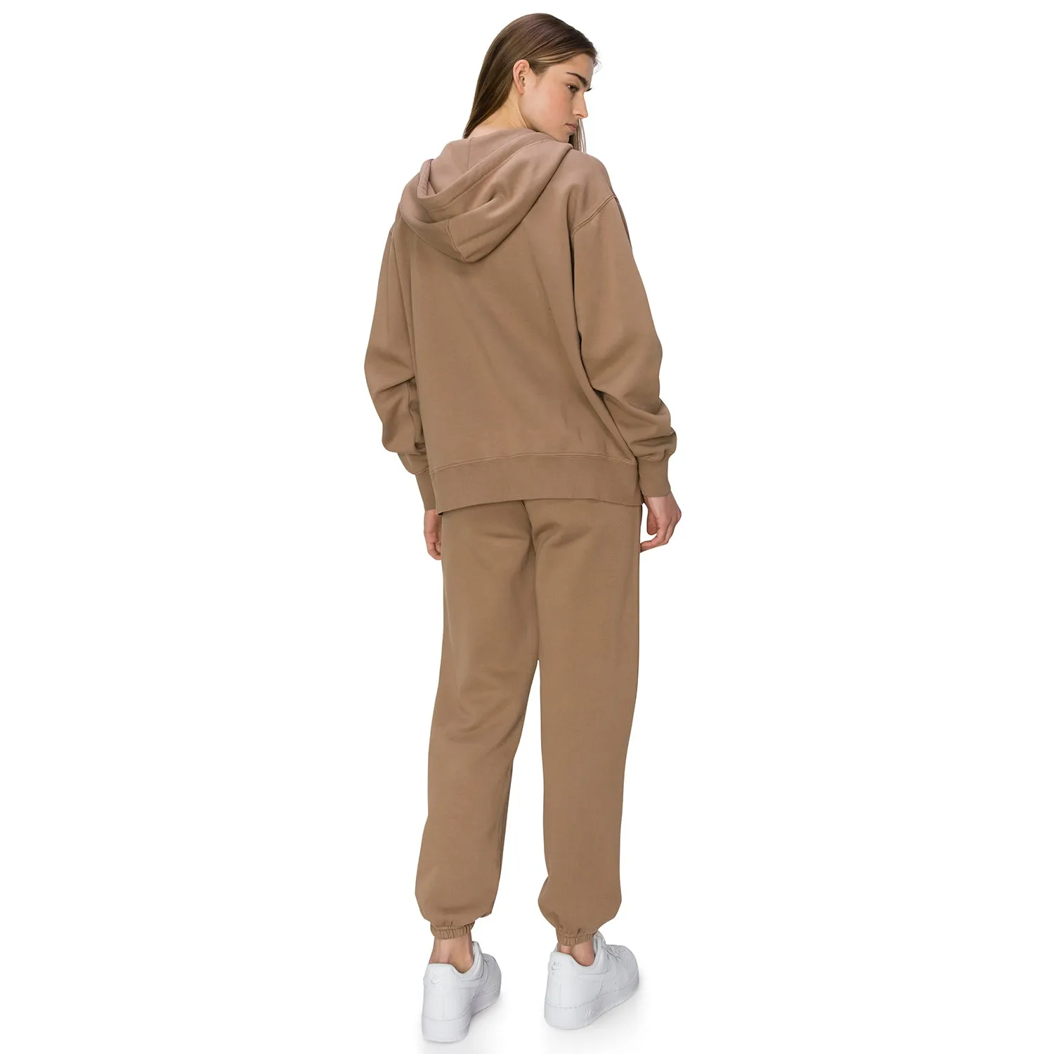 Cloud Fleece Zip Up Hoodie - Light Brown