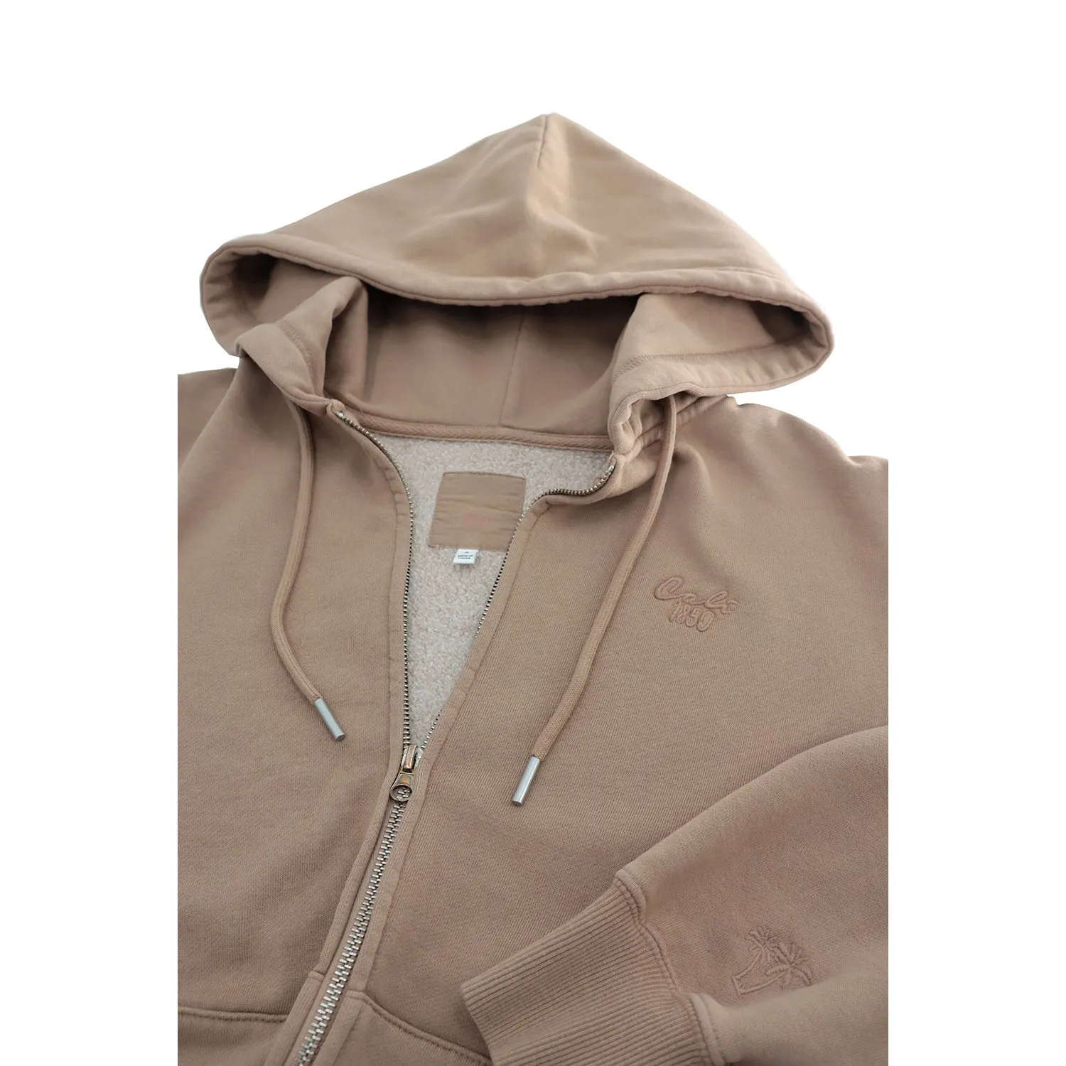 Cloud Fleece Zip Up Hoodie - Light Brown