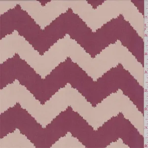 Cranberry/Beige Flamestitch Chevron Chiffon Fabric