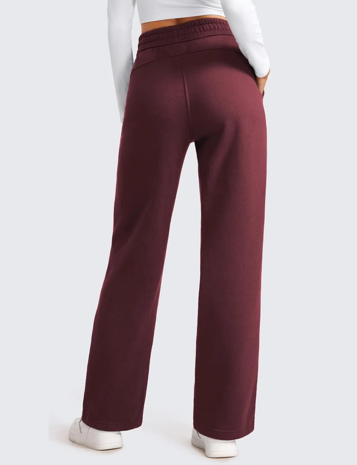 CRZ YOGA Cotton Fleece Lined Sweatpants Women 30" Straight Leg Casual Lounge Sweat Pants for Women