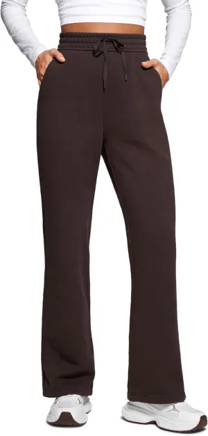 CRZ YOGA Cotton Fleece Lined Sweatpants Women 30" Straight Leg Casual Lounge Sweat Pants for Women