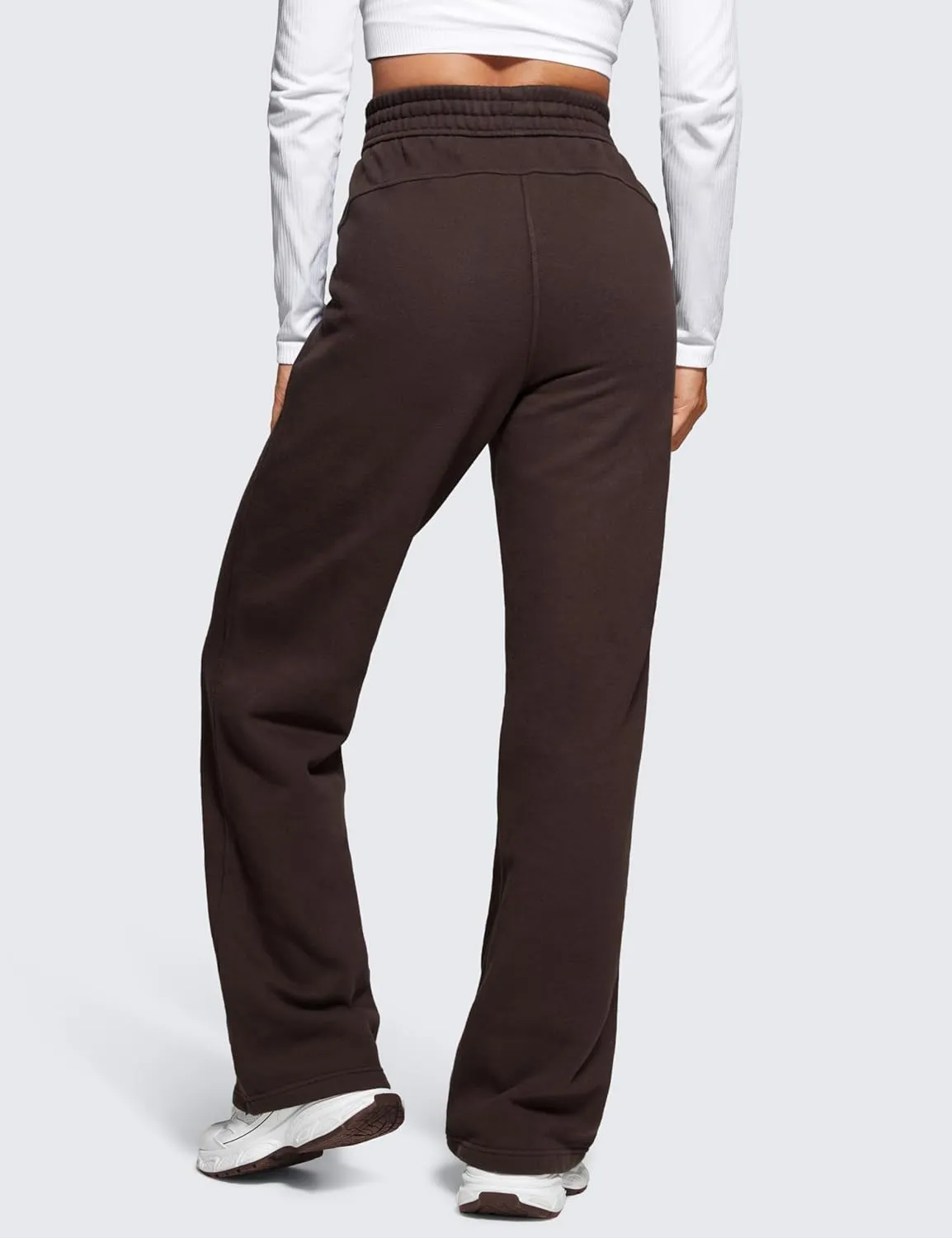 CRZ YOGA Cotton Fleece Lined Sweatpants Women 30" Straight Leg Casual Lounge Sweat Pants for Women