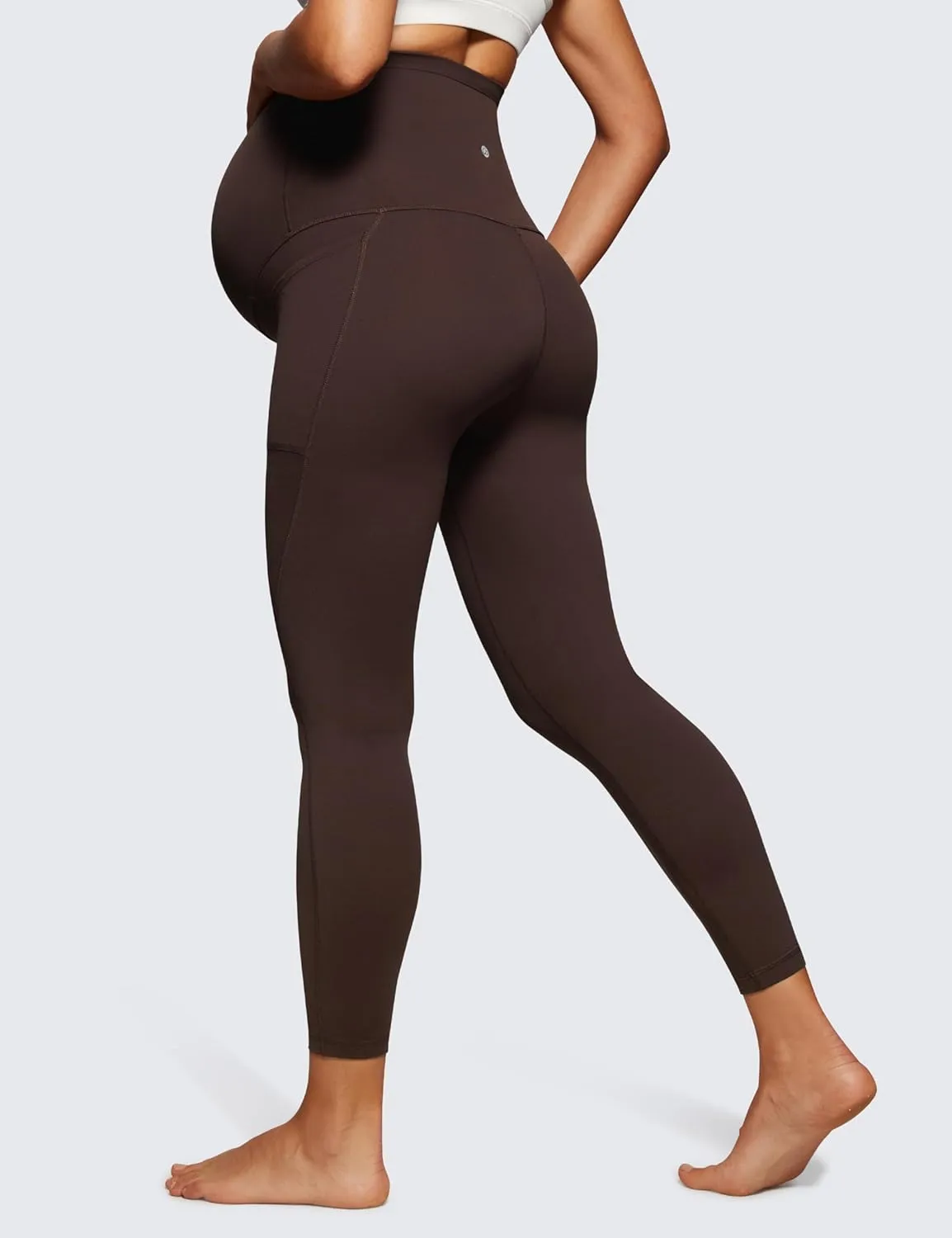 CRZ YOGA Womens Butterluxe Maternity Leggings with Pockets Over The Belly 25" - Workout Active Yoga Pregnancy Pants Soft