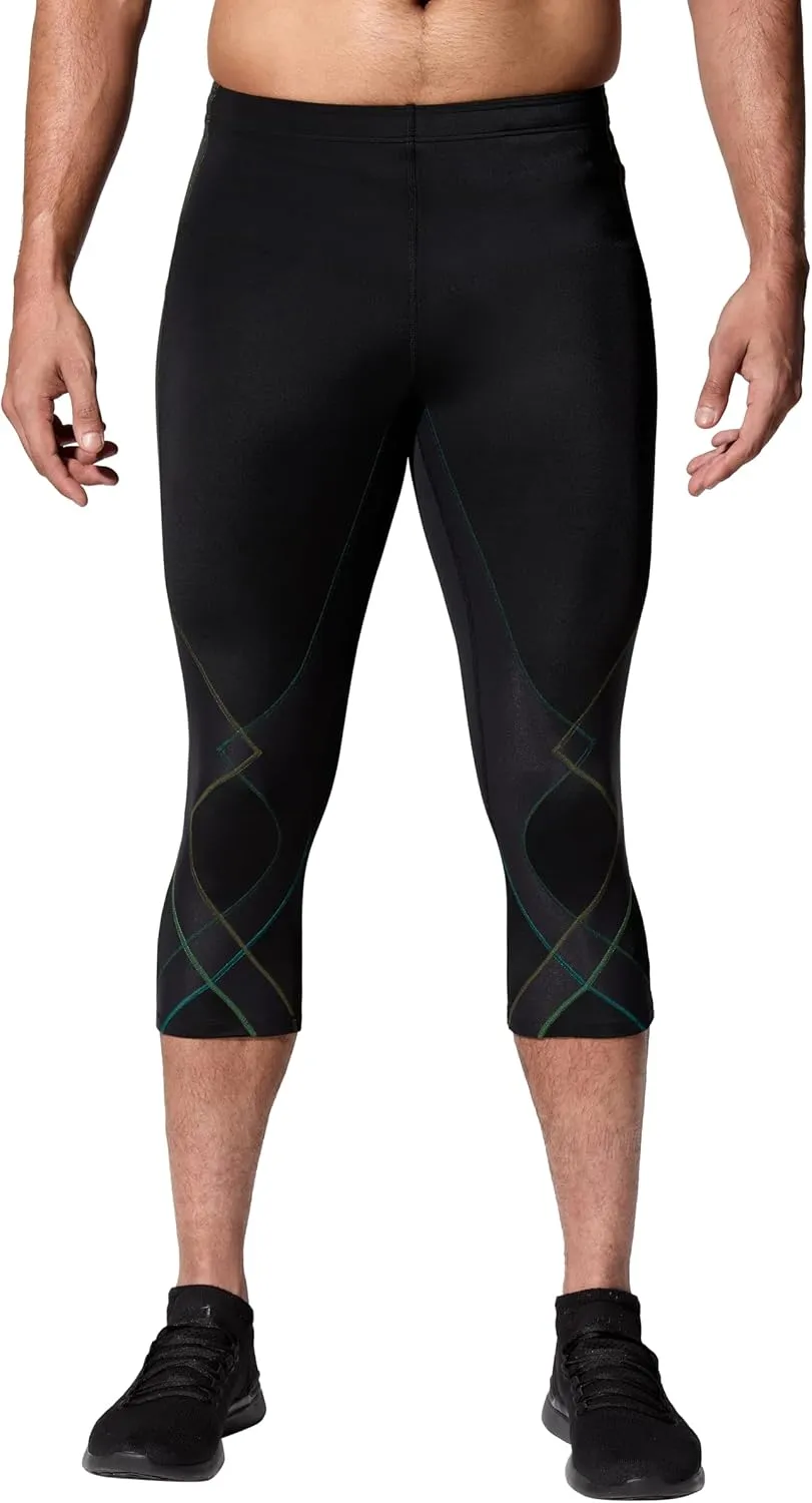 CW-X Men's Stabilyx Joint Support 3/4 Compression Tight, Capri Pants for Running and Recovery