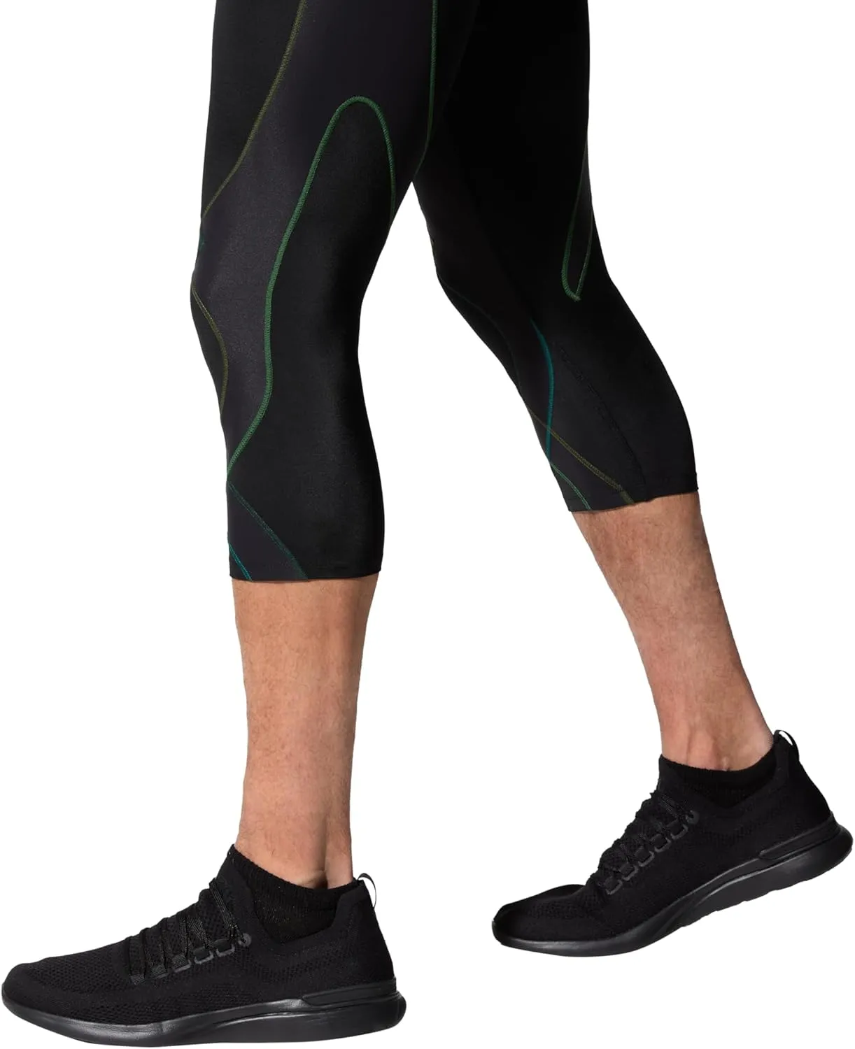 CW-X Men's Stabilyx Joint Support 3/4 Compression Tight, Capri Pants for Running and Recovery