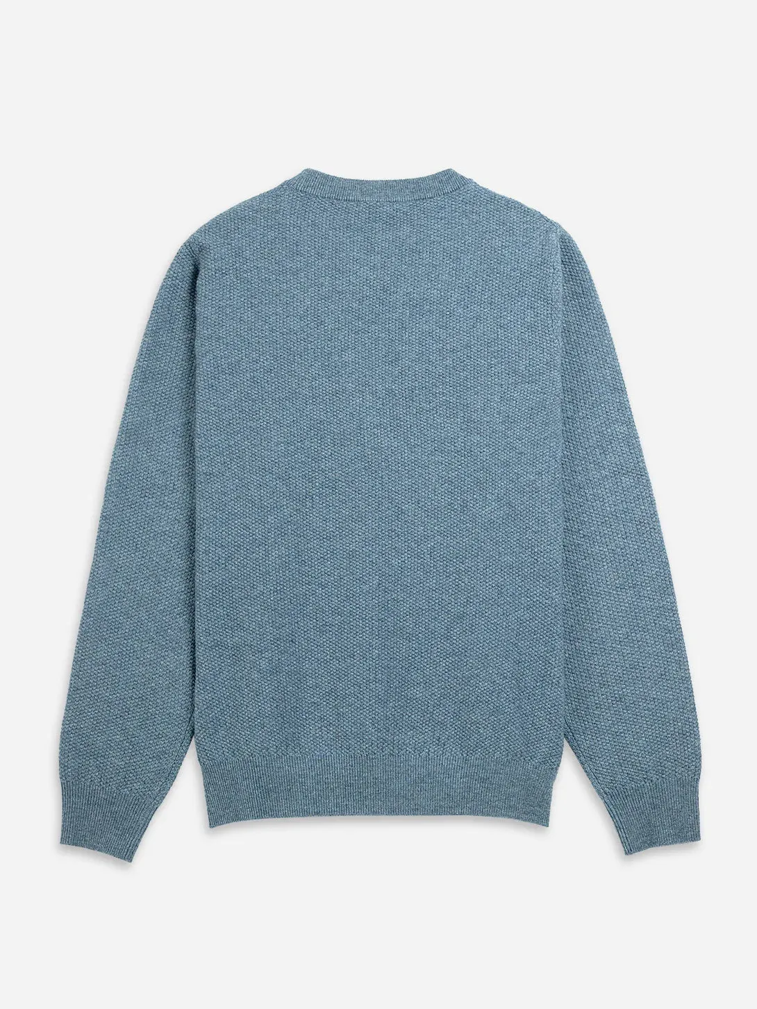 Dante Crew Jacquard Sweater - China Blue