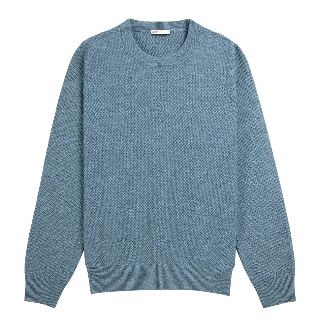 Dante Crew Jacquard Sweater - China Blue