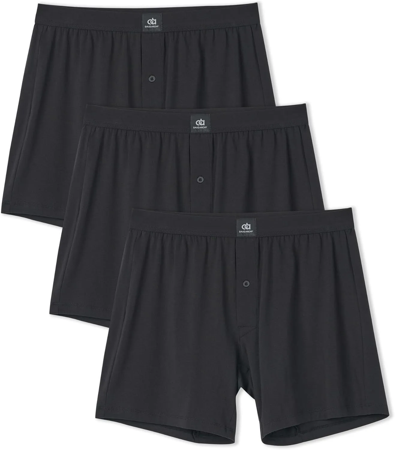 DAVID ARCHY Combed Cotton Boxers for Men Loose Fit Men's Underwear Soft Men's Boxer Shorts for Men 3 or 5 Pack