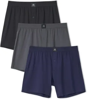 DAVID ARCHY Combed Cotton Boxers for Men Loose Fit Men's Underwear Soft Men's Boxer Shorts for Men 3 or 5 Pack