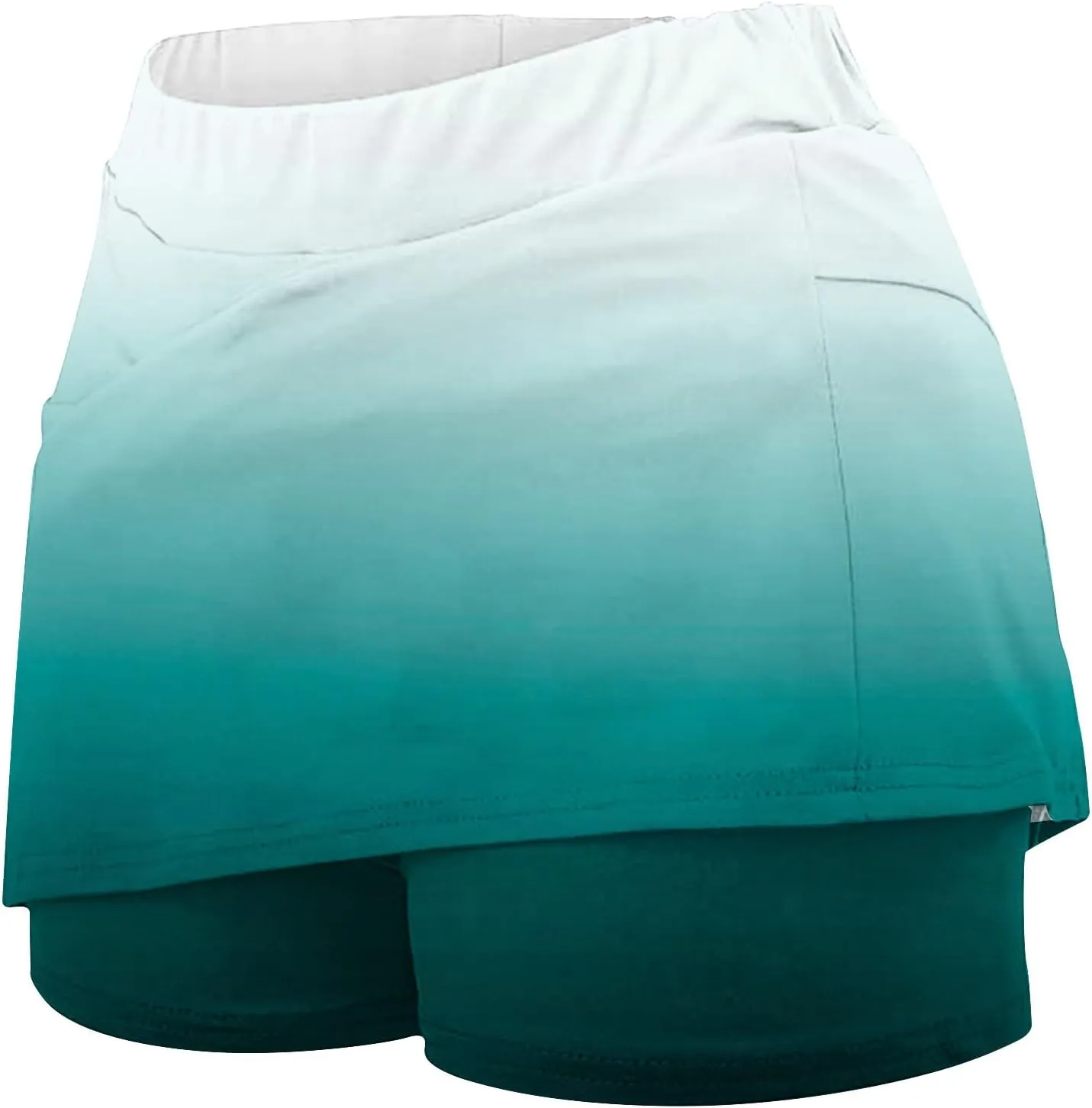 DDAPJ pyju Skorts for Women Dressy Casual Gradient Color High Waisted Tennis Skirt with Shorts Underneath Summer Clothes
