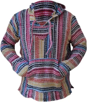 Del Mex Deluxe Mexican Baja Hoodie Sweatshirt Pullover Jerga Surf Poncho Drug Rug