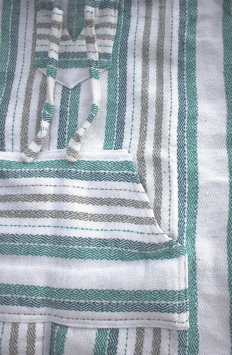 Del Mex Mexican Baja Hoodie Sweatshirt Pullover Jerga Surf Poncho Drug Rug