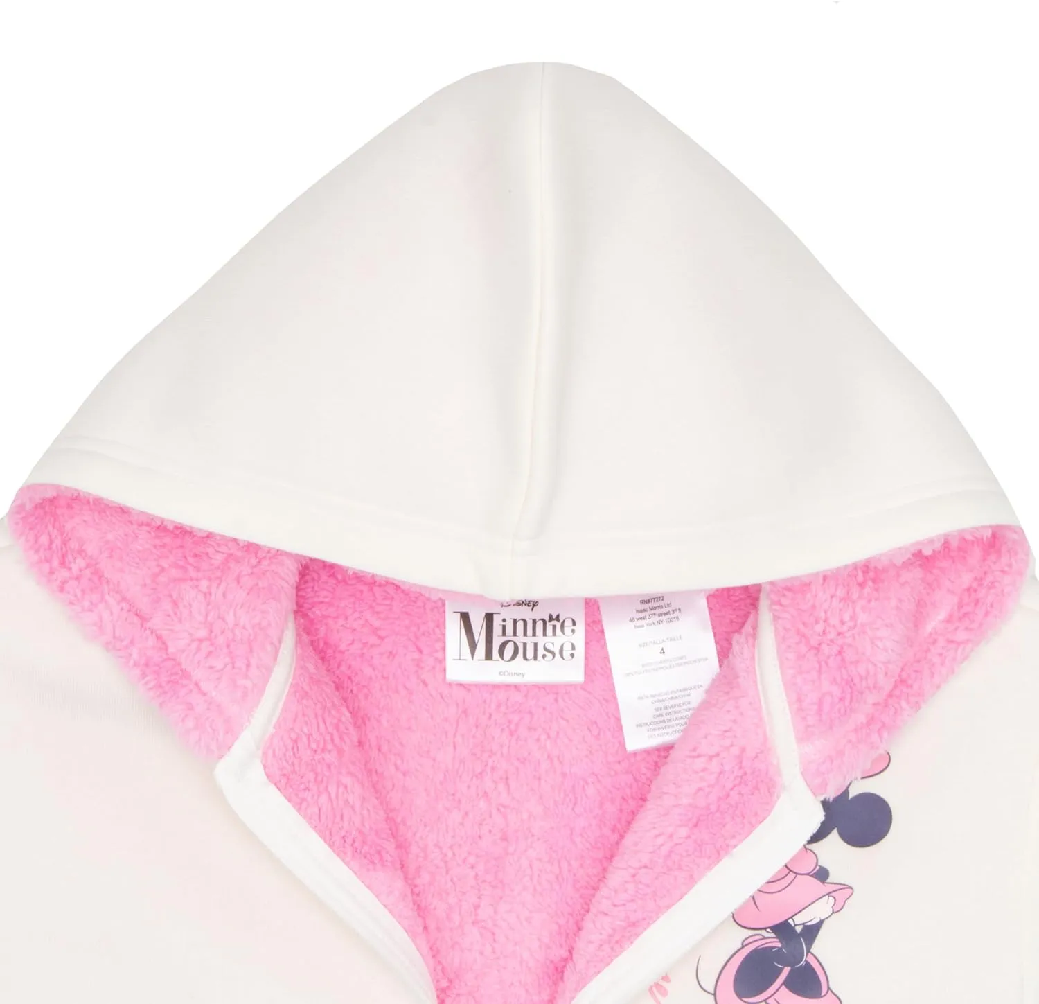 Disney Lilo & Stitch, Minnie Mouse Girls Sherpa Zip-Up Hoodie Graphic Print Design Hooded Sweatshirt for Kids & Toddlers
