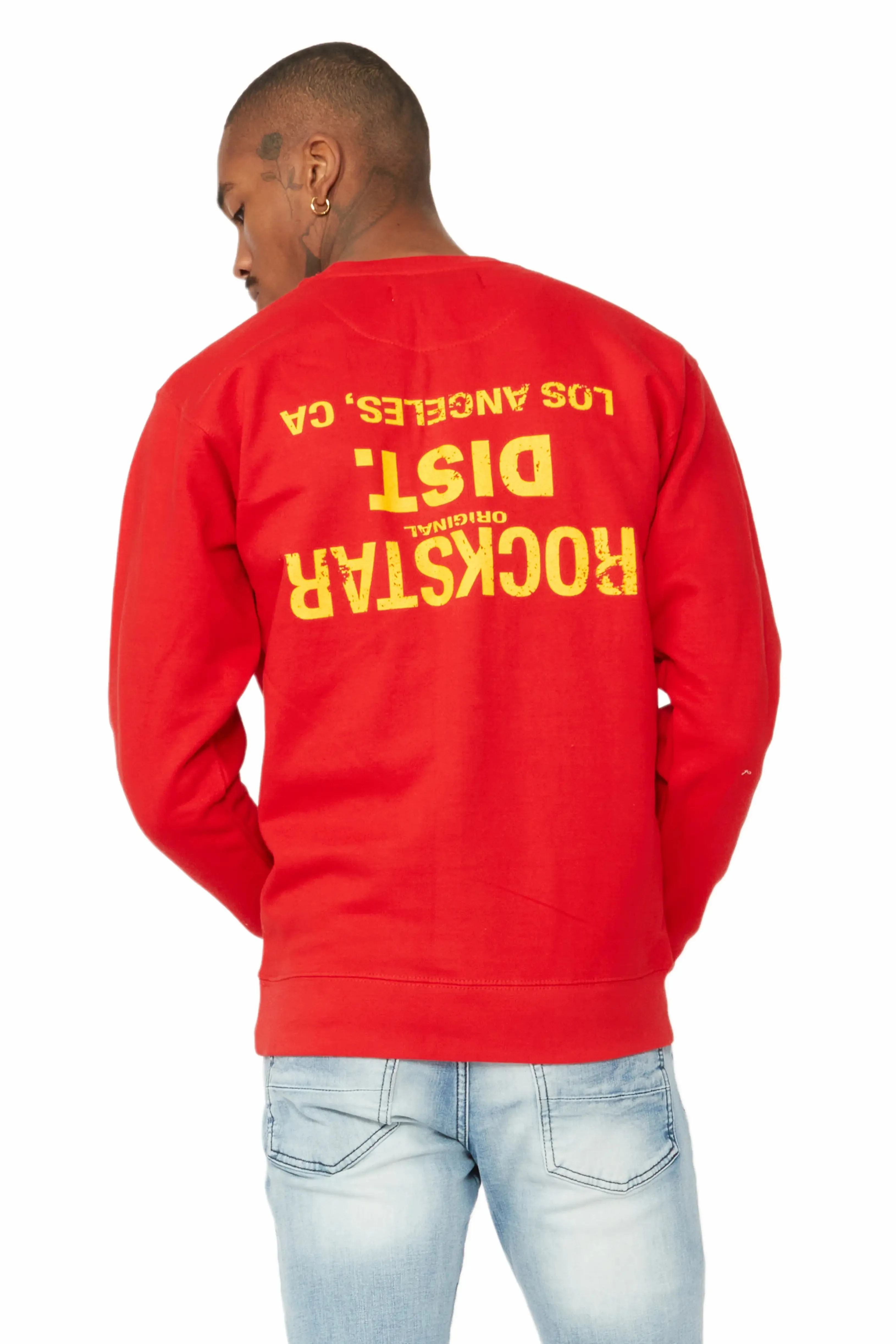 Dist. Town Red/Yellow Graphic Crewneck