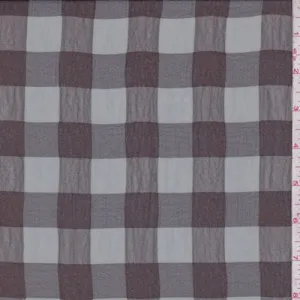 Dove/Black Check Crepe Chiffon Fabric
