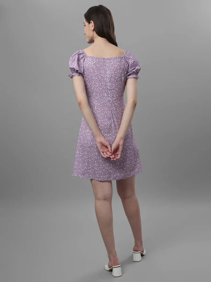 dresses for Women western wear floral Purple