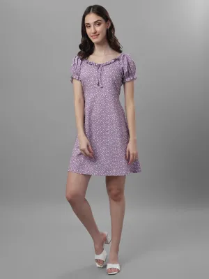 dresses for Women western wear floral Purple