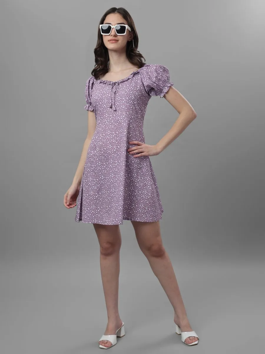 dresses for Women western wear floral Purple