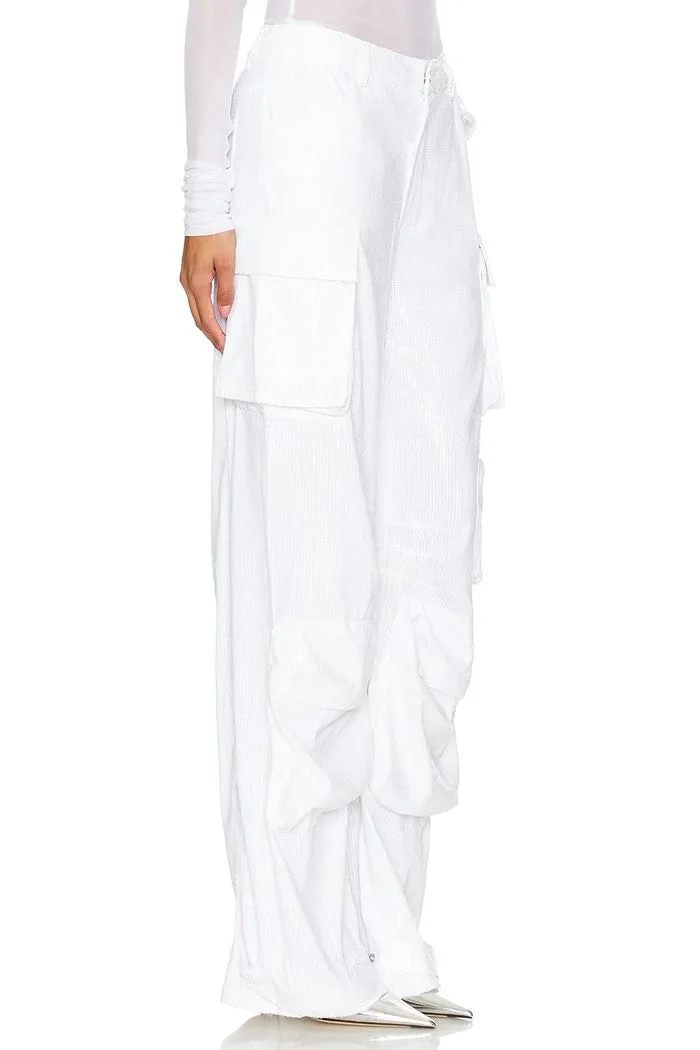 Duo Sequin Pant -White