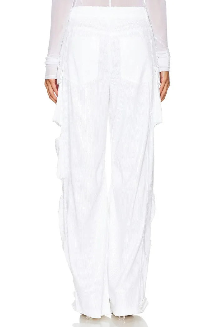 Duo Sequin Pant -White