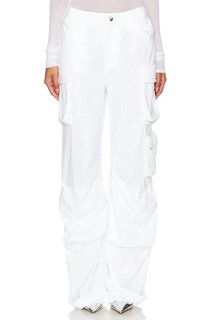 Duo Sequin Pant -White