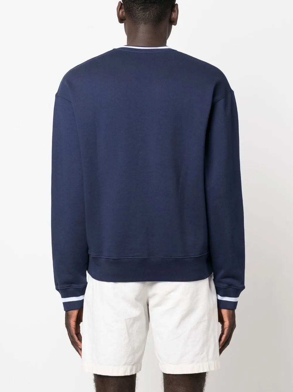 embroidered-logo v-neck jumper