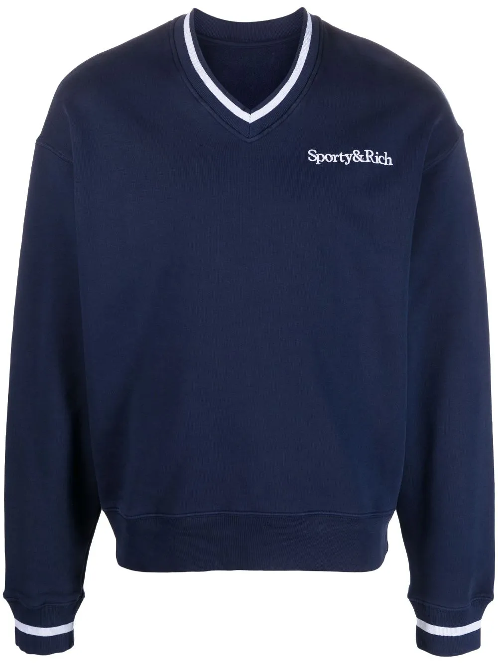 embroidered-logo v-neck jumper