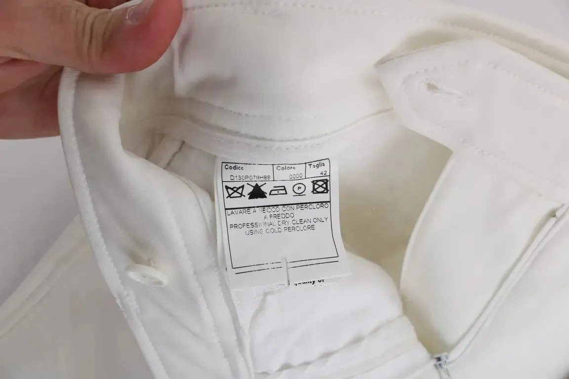 Ermanno Scervino Chic White Slim Fit Cotton Pants