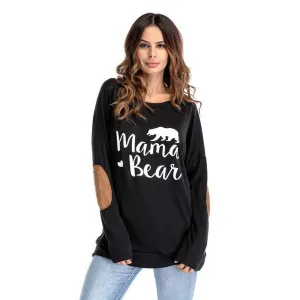 Europe And The United States Foreign Trade Autumn New Print Round Neck Bat Long Sleeve Patch Decorative T-shirt