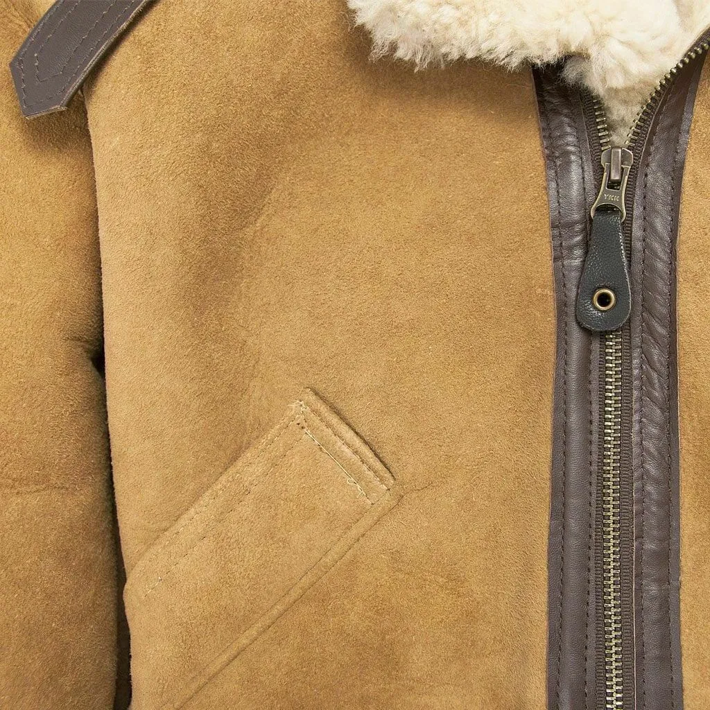 F007 Women's Suede Genuine Leather Stylish Detachable Hood Jacket