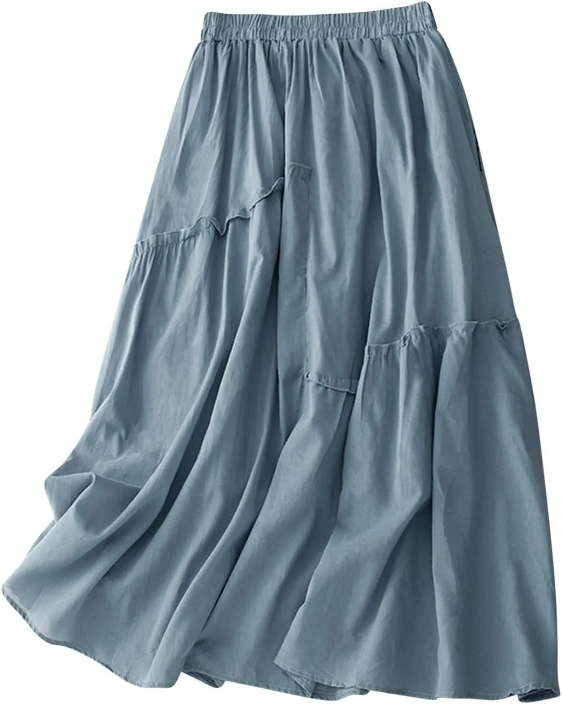 Fall Skirts for Women 2024 Pleated Swing Elastic Summer Long Skirt Casual Flowy a Line Spring Fall Midi Skirts