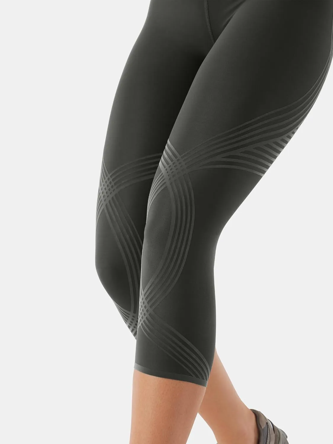 Fanka Body Sculpt Capri Leggings Reversible Wear Compression Leggings for Women Tummy Control Yoga Pants Workout