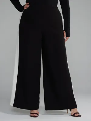 Fashion To Figure - High Rise Wide Leg Side Stripe Pants