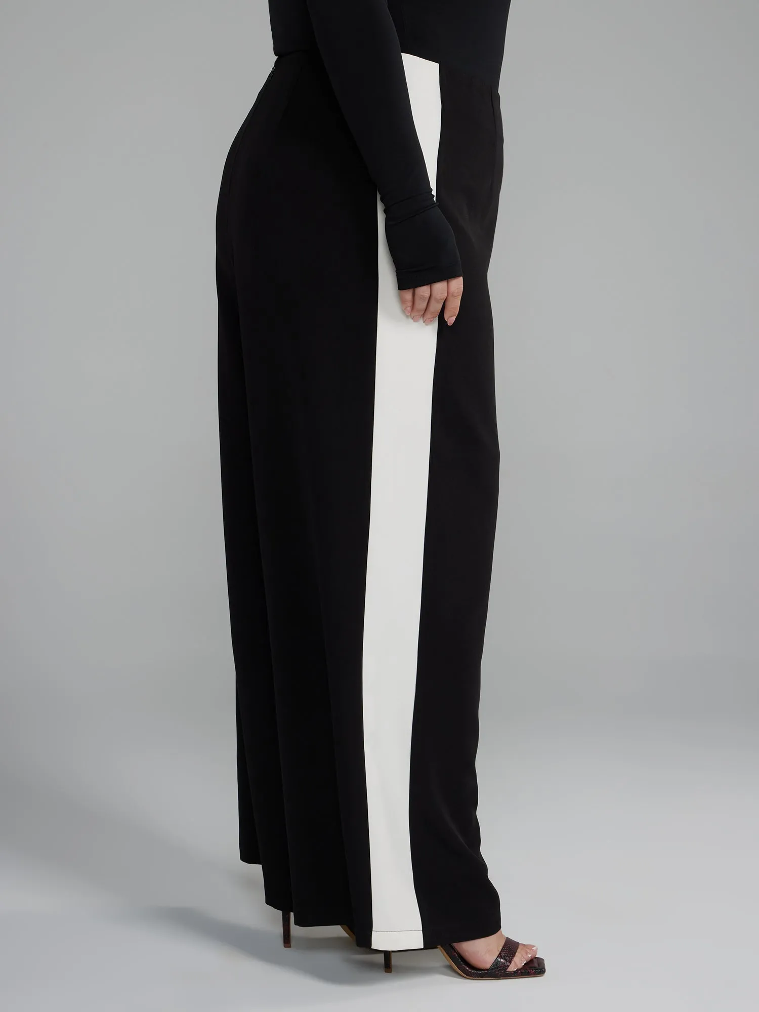 Fashion To Figure - High Rise Wide Leg Side Stripe Pants