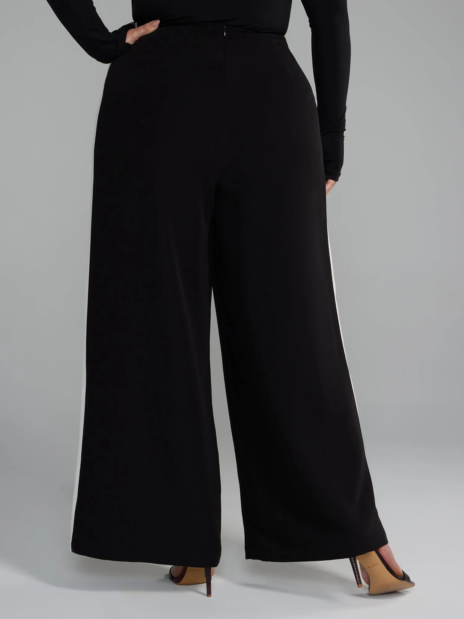 Fashion To Figure - High Rise Wide Leg Side Stripe Pants