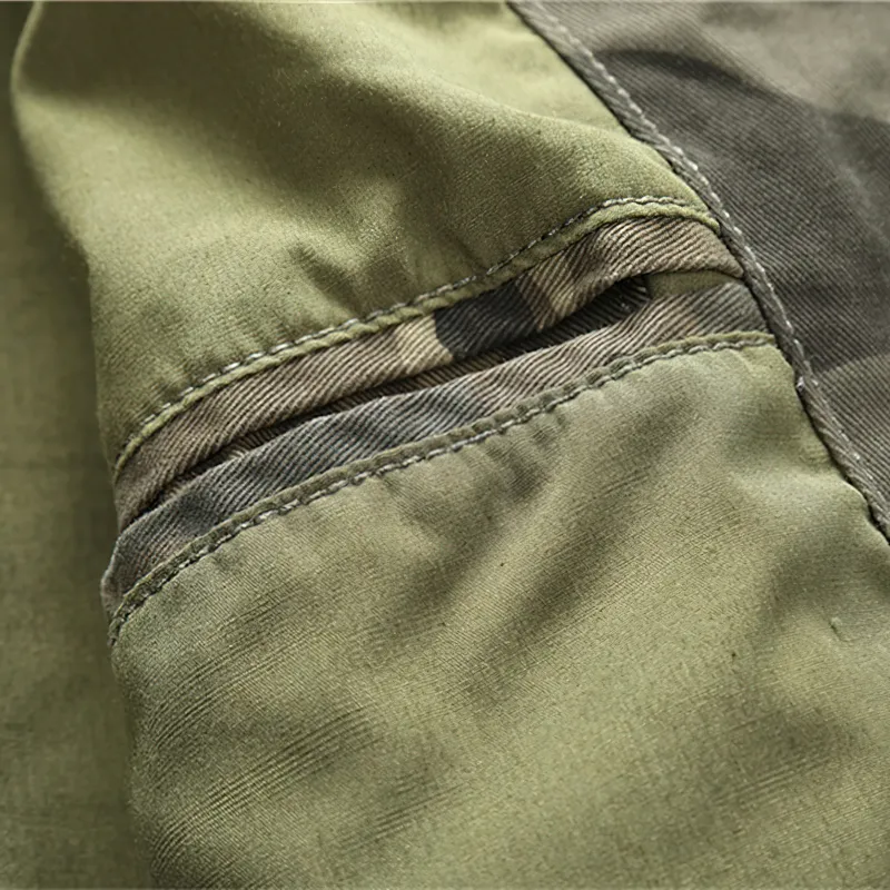 Fashion Zip Up Camo Denim Jacket / Stylish Men's Military Jackets / Alternative Clothing