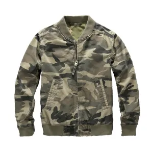 Fashion Zip Up Camo Denim Jacket / Stylish Men's Military Jackets / Alternative Clothing